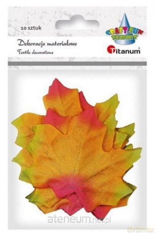 Liście klonu materiałowe 80x75mm czerw-żółte 10 szt