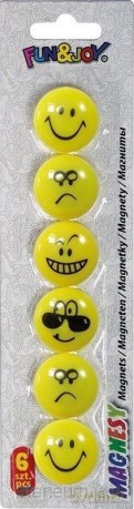 Magnesy do tablic 29mm 6 szt emotikony