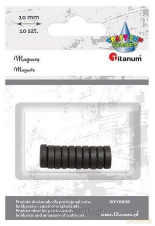 Magnesy okrągłe czarne 10mm 10 szt