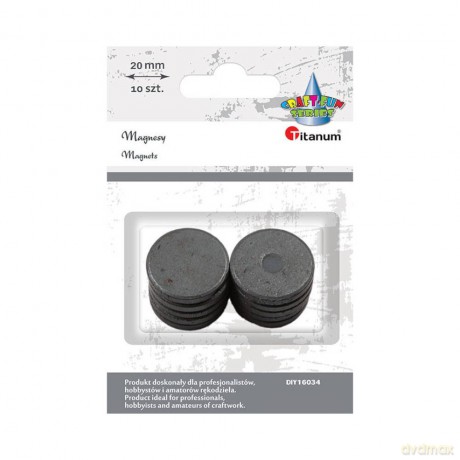 Magnesy okrągłe czarne 20mm 10 szt
