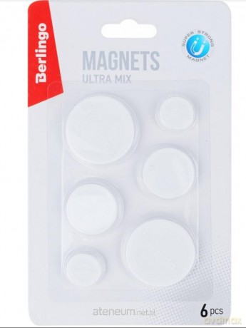 Magnesy okrągłe wzmocnione białe 6 szt
