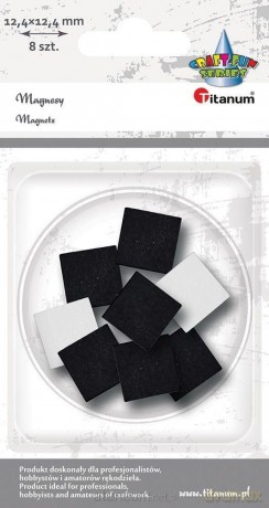 Magnesy samoprzylene kwadratowe 12,4x12,4mm 8 szt