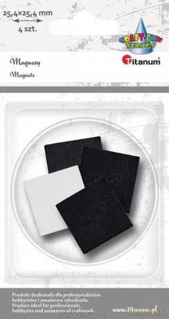 Magnesy samoprzylene kwadratowe 25,4x25,4mm 4 szt