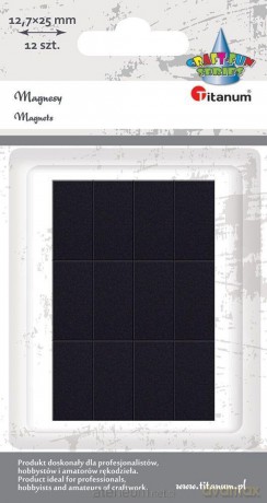 Magnesy samoprzylene prostokątne 12,7x25mm 12 szt