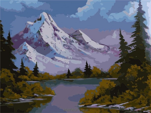 Malowanie po numerach - Alpy po zmroku 30x40 cm