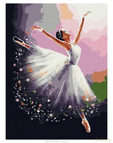 Malowanie po numerach - Balerina w białym 40x50 cm