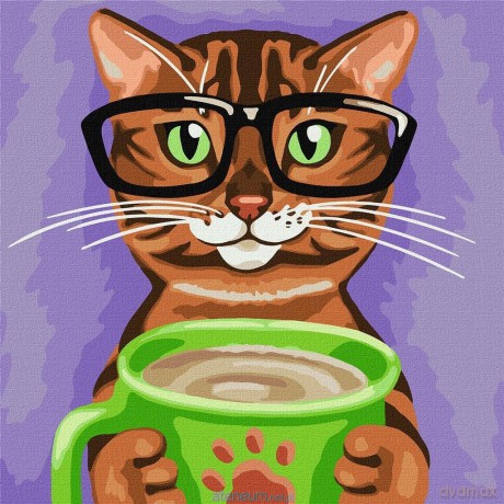 Malowanie po numerach - Barista w paski 40x40 cm
