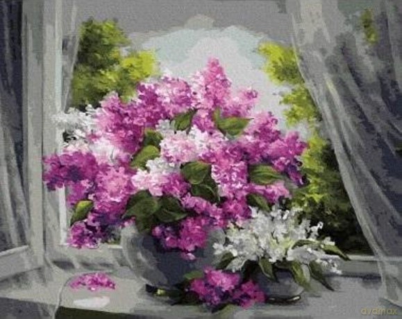 Malowanie po numerach - Bukiet lilaka 40x50 cm