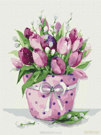 Malowanie po numerach - Czułość tulipana 30x40 cm