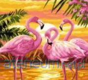 Malowanie po numerach - Flamingi 40x50 cm