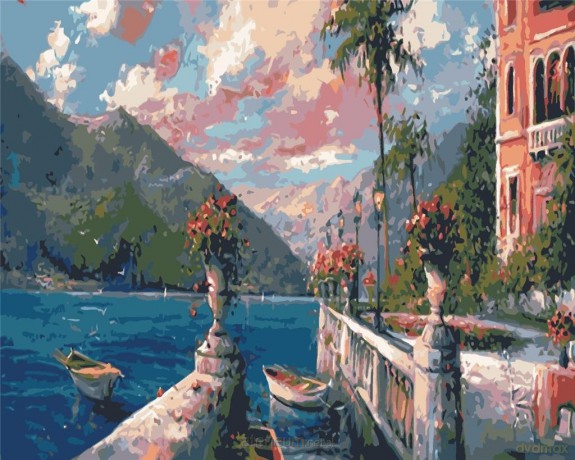 Malowanie po numerach - Górskie ogrody 30x40 cm