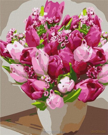 Malowanie po numerach - Jasne tulipany 40x50 cm