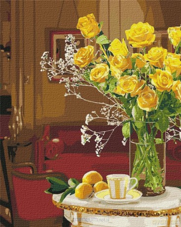 Malowanie po numerach - Jasny bukiet 40x50 cm