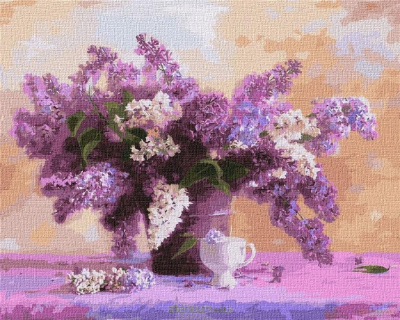 Malowanie po numerach - Jasny bukiet bzu 40x50 cm