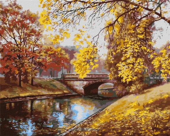 Malowanie po numerach - Jesienny pejzaż 40x50 cm