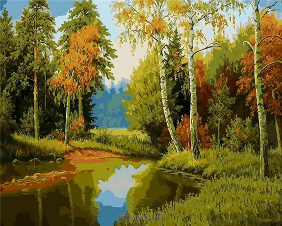Malowanie po numerach - Jesień ah to ty 40x50 cm