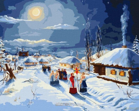 Malowanie po numerach - Kolędy świąteczne40x50 cm