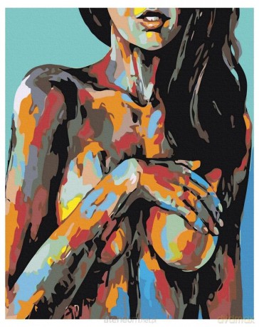 Malowanie po numerach - Kolorowe ciało 40x50 cm