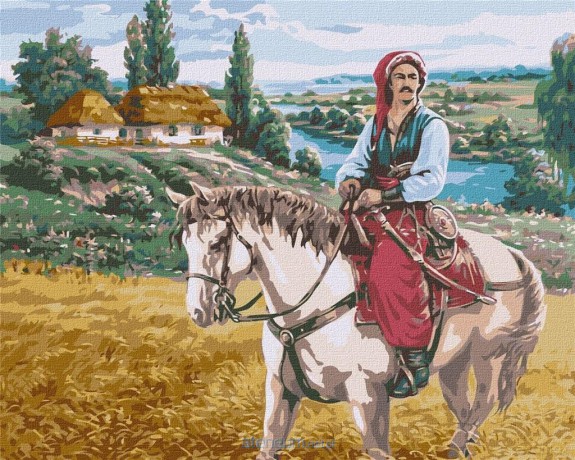 Malowanie po numerach - Kozak 40x50 cm