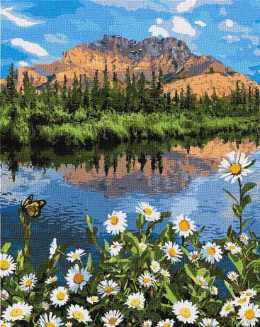 Malowanie po numerach - Krajobraz górski 40x50 cm