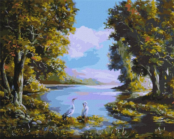 Malowanie po numerach - Leśna cisza 40x50 cm
