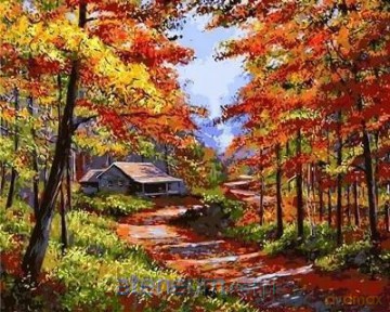 Malowanie po numerach - Leśniczówka 30x40 cm