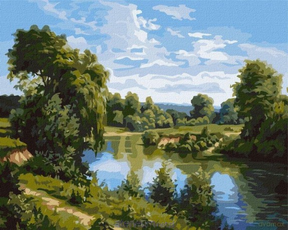 Malowanie po numerach - Letni pejzaż 40x50 cm