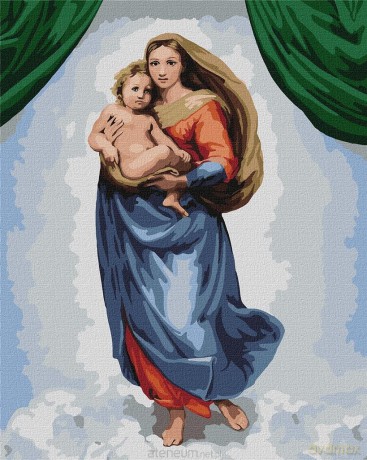 Malowanie po numerach - Madonna Sykstyńska 40x50 cm