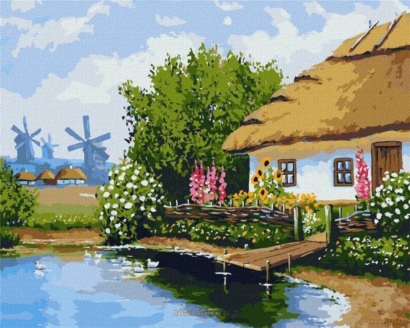 Malowanie po numerach - Majątek ukraiński 40x50 cm