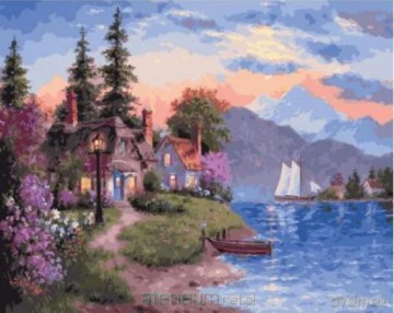 Malowanie po numerach - Nad jeziorem 40x50 cm
