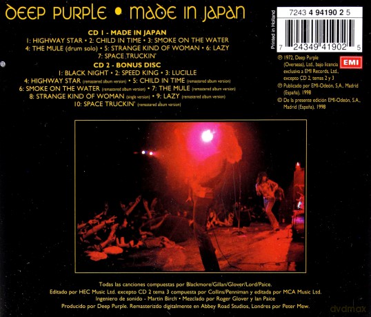 Deep Purple: Made In Japan (Spanish Version [2CD]