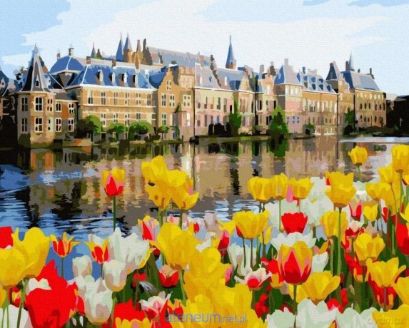 Malowanie po numerach - Pałac w tulipanach 40x50 cm