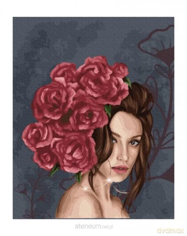 Malowanie po numerach - Pani w różach 40x50 cm
