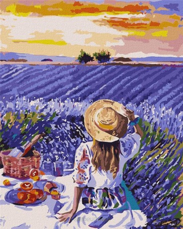 Malowanie po numerach - Piknik lawendowy 40x50 cm