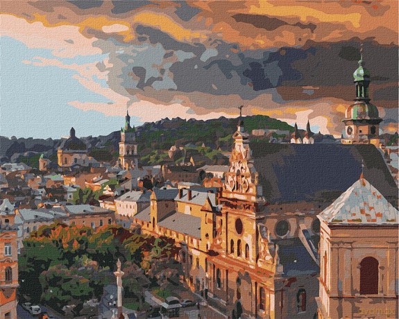 Malowanie po numerach - Przytulny Lwów 40x50 cm