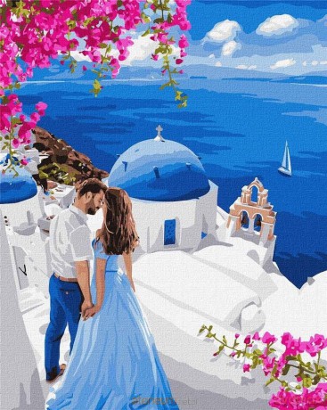 Malowanie po numerach - Santorini 40x50 cm
