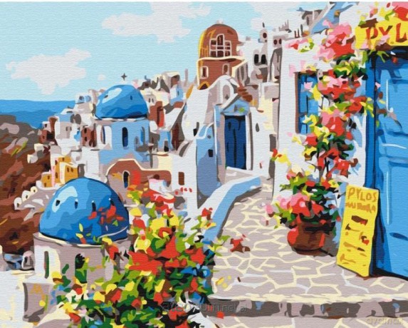 Malowanie po numerach - Santorini 40x50 cm
