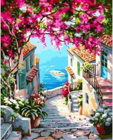Malowanie po numerach - Schody do morza 40x50 cm