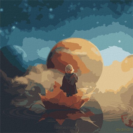 Malowanie po numerach - Spacer kosmiczny 50x50 cm