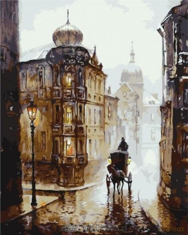 Malowanie po numerach - Stare miasto 40x50 cm