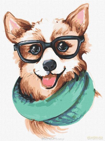 Malowanie po numerach - Stylowe corgi 30x40 cm