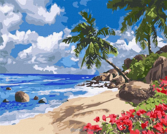 Malowanie po numerach - Tropikalna wyspa 40x50 cm