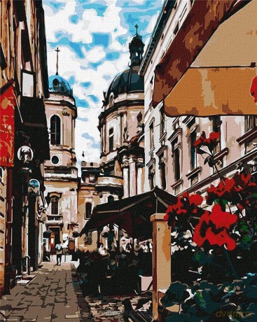 Malowanie po numerach - Uroczy Lwów 40x50 cm