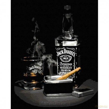 Malowanie po numerach - Whisky z cygarem 40x50 cm