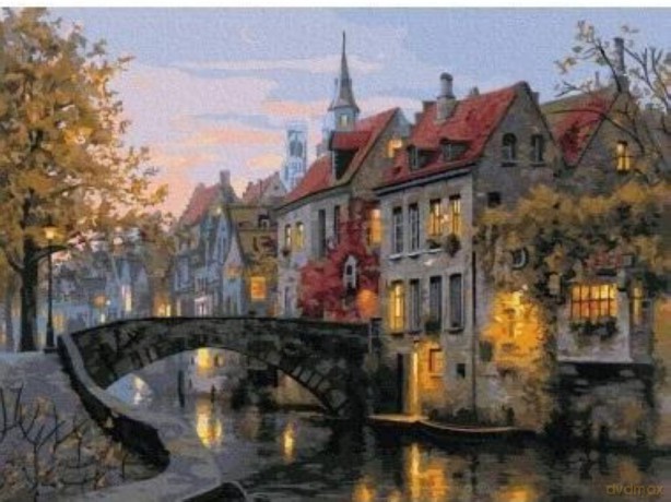 Malowanie po numerach - Wieczór belgijski 40x50 cm