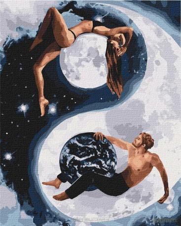 Malowanie po numerach - Yin i yang 40x50 cm