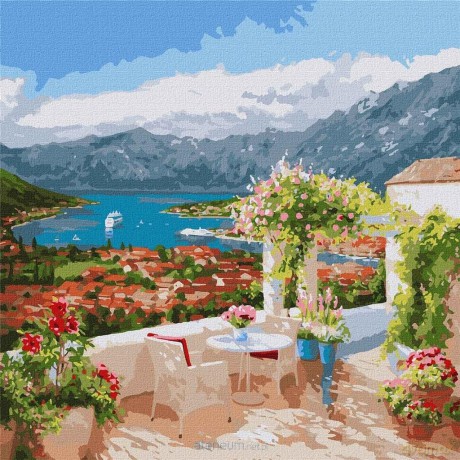 Malowanie po numerach - Zatoka Kotorska 50x50 cm