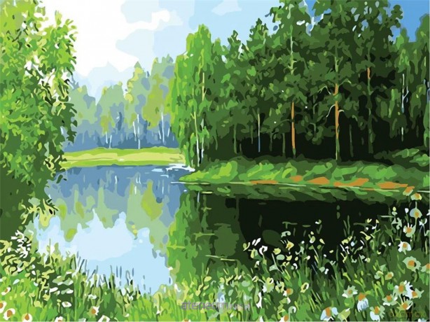 Malowanie po numerach - Zielono mi 30x40 cm