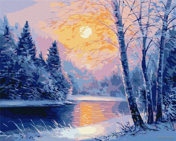 Malowanie po numerach - Zimowy wieczór 40x50 cm