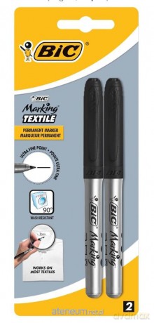 Marker do tekstyliów 0,9mm czarny Blister 2 szt